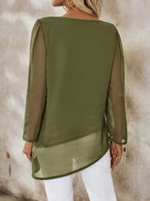 EMERY ROSE Women's Casual Round Neck Loose Fit Long Sleeve Shirt, Autumn